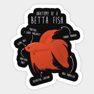 Betta Fish Anatomy Sticker